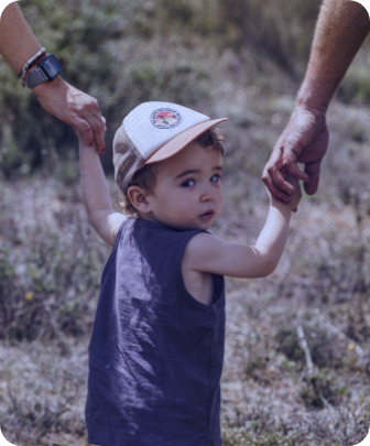 Foto sobre fondo azul