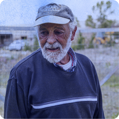 Foto sobre fondo azul