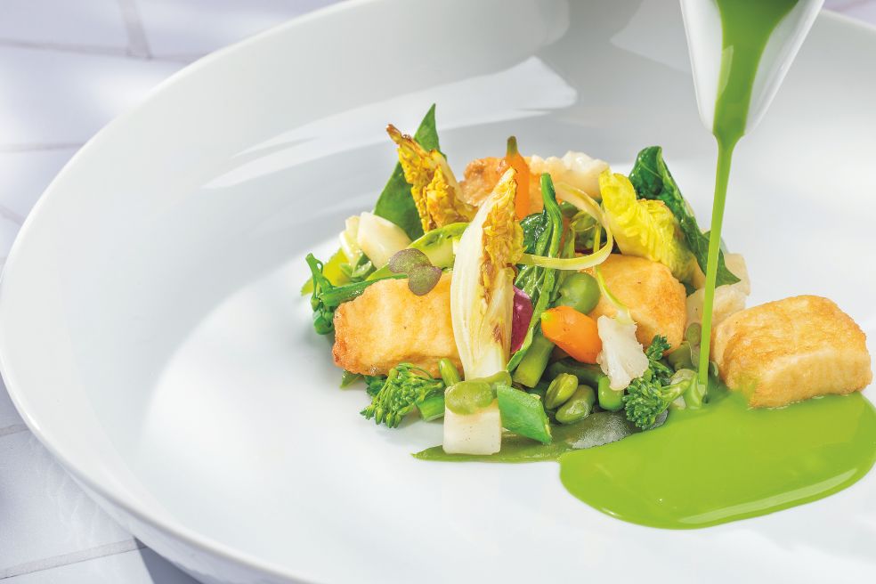 Menestra exprés de verduras con merluza